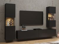 Tv-meubel set AVATAR 4 deuren zwart zonder led - thumbnail