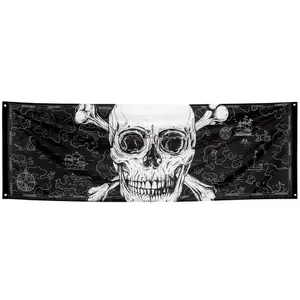 Polyester Banner Piraten Skull (74x220 cm)