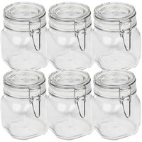 Set van 12x weckpotten/inmaakpotten 750 ml met beugelsluiting 10,5 x 13,5 cm