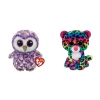 Ty - Knuffel - Beanie Boo's - Moonlight Owl & Dotty Leopard - thumbnail
