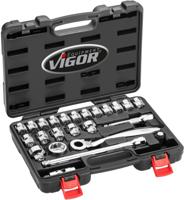 VIGOR Socket set 1/2" 24-tg superflat v7202 VIGOR Socket set 1/2" 24-tg superflat v7202