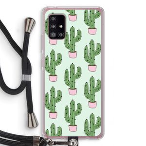 Cactus Lover: Samsung Galaxy A51 5G Transparant Hoesje met koord