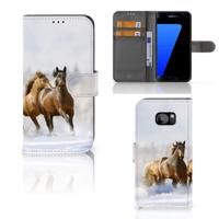 Samsung Galaxy S7 Edge | Telefoonhoesje | Met pasjeshouder | Paarden