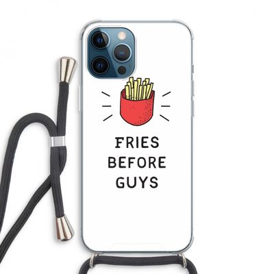 Fries before guys: iPhone 12 Pro Max Transparant Hoesje met koord