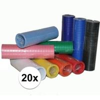 Papieren Serpentines voordeel pakket - 20x stuks - in diverse kleuren - werpen - 400 cm per rol