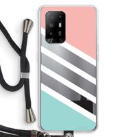 Strepen pastel: Oppo A95 5G Transparant Hoesje met koord