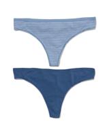 HEMA Dames Strings Stretch Katoen - 2 Stuks Blauw (blauw)