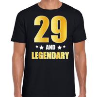 29 and legendary verjaardag cadeau t-shirt - zwart - gouden letters - heren - 29 jaar geworden