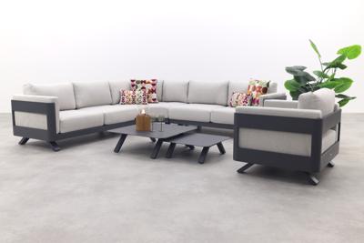 GI Realdo loungeset met loungestoel - Carbon black/Zand