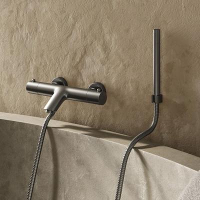 Badkraan SaniClear Iron | Opbouw | Thermostaatkraan | Incl.Handdoucheset | 2-weg | 2-knops | Rond | Verouderd ijzer - Gunmetal