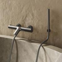 Badkraan SaniClear Iron | Opbouw | Thermostaatkraan | Incl.Handdoucheset | 2-weg | 2-knops | Rond | Verouderd ijzer - Gunmetal