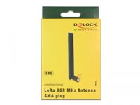 Delock 89769 LoRa 868 MHz Antenne SMA-stekker 3 dBi omnidirectioneel met kantelscharnier zwart