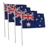 Set van 4x stuks luxe grote zwaaivlaggen Australie 30 x 45 cm