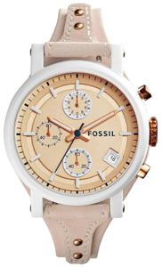 Horlogeband Fossil ES4005 Onderliggend Leder Beige 18mm