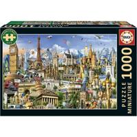 Puzzle - EDUCA - Simboli dell'Europa in miniatura - 1000 pezzi - 62,5 x 30 cm - dai 12 anni