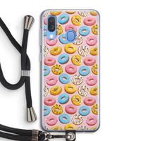 Pink donuts: Samsung Galaxy A40 Transparant Hoesje met koord Pink donuts: Samsung Galaxy A40 Transparant Hoesje met koord