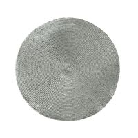 1x stuks ronde placemats zilver 38 cm van kunststof   - - thumbnail