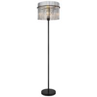 Globo Zwarte vloerlampGorley met smoke glas Ø 38cm - 15698S
