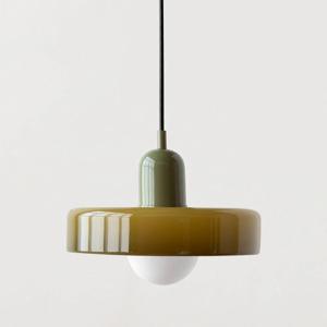 Bauhaus Hanglamp Van Gekleurd Glas