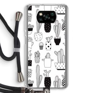 Cactusmotief: Xiaomi Poco X3 Pro Transparant Hoesje met koord