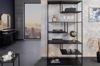 Moderne boekenkast DURA STEEL 180cm zwart metalen staande plank industrieel design - 43327