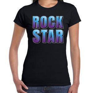 Rockstar fun tekst t-shirt zwart dames