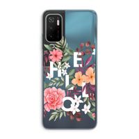 Hello in flowers: Xiaomi Poco M3 Pro 5G Transparant Hoesje