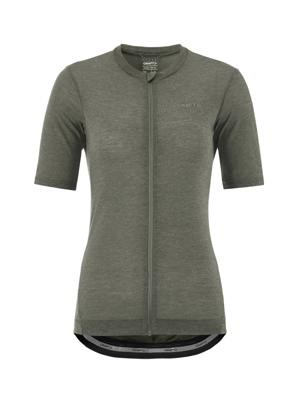 Craft everyday wool korte mouw fietsshirt dames leaf melange