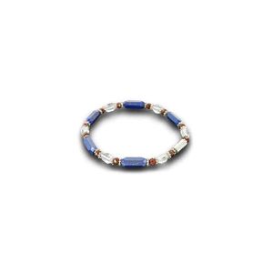 Edelsteen Armband Bergkristal/ Lapis Lazuli met Zirkoon