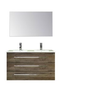 Badkamermeubelset Sanicare Q1 3 Soft Close Lades Met Spiegel Truffel 121x46 cm