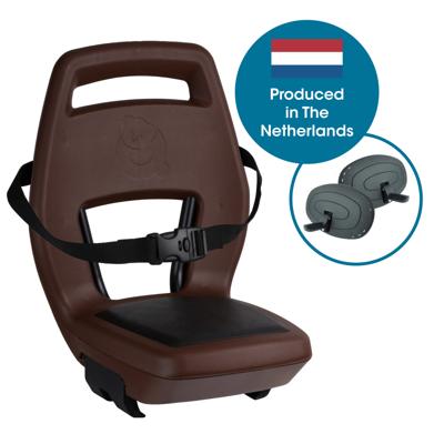 Qibbel achterzitje junior 6+ drager bev. bruin/zwart