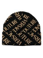 Versace Jeans Couture bonnet à logo en intarsia - Noir - thumbnail