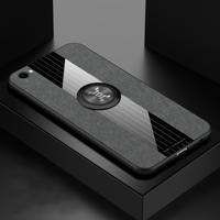 Voor vivo Y67 XINLI stiksels doek textuur schokbestendig TPU beschermhoes met ring houder (grijs)
