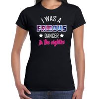 Disco verkleed t-shirt dames - jaren 80 feest outfit - famous dancer - zwart