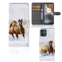 Motorola Moto G32 Telefoonhoesje met Pasjes Paarden