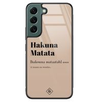 Samsung Galaxy S22 Plus glazen hardcase - Hakuna Matata