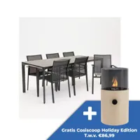 Tuinstoel Delia grijs met Carcassone 200 x 90 cm