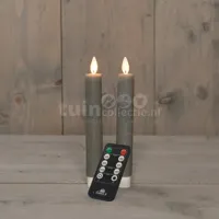 LED Dinerkaars Wax 18cm Taupe 2st