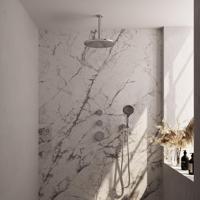 Brauer Chrome Carving Regendoucheset inbouw - hoofddouche 30cm - plafondarm 20cm - 3 carving knoppen - handdouche rond 3 standen - chroom 5-CE-108 - thumbnail