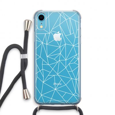 Geometrische lijnen wit: iPhone XR Transparant Hoesje met koord