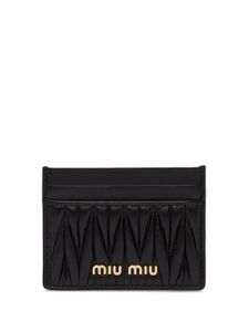 Miu Miu porte-cartes en cuir Nappa matelassé - Noir