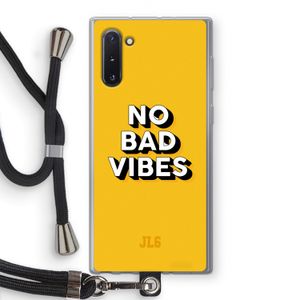 No Bad Vibes: Samsung Galaxy Note 10 Transparant Hoesje met koord