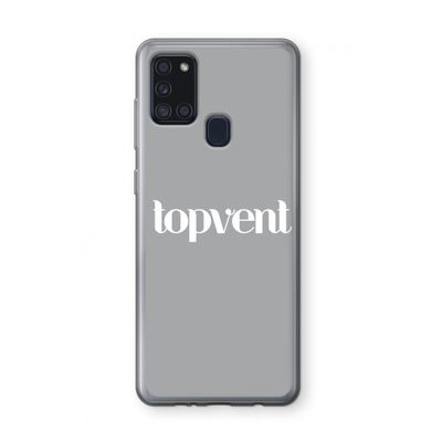 Topvent Grijs Wit: Samsung Galaxy A21s Transparant Hoesje