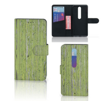 Nokia 6.1 (2018) Book Style Case Green Wood - thumbnail