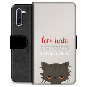 Samsung Galaxy Note10 Premium Portemonnee Hoesje - Angry Cat