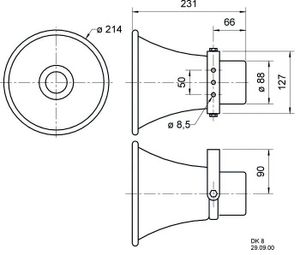 Visaton DK 8 - 100 V/20 Ohm Drukkamerhoorn 30 W Zilver 1 stuk(s)