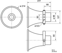 Visaton DK 8 - 100 V/20 Ohm Drukkamerhoorn 30 W Zilver 1 stuk(s) - thumbnail