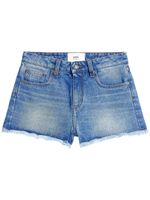 AMI Paris mini short en jean à design effiloché - Bleu