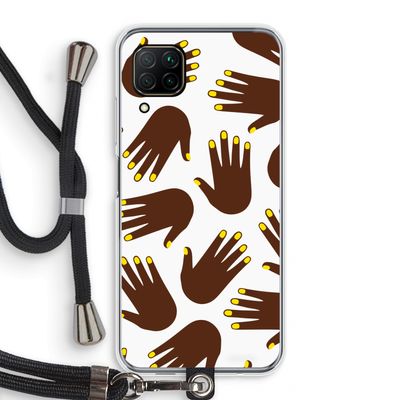 Hands dark: Huawei P40 Lite Transparant Hoesje met koord