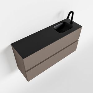 Toiletmeubel Mondiaz Ada | 100 cm | Meubelkleur Smoke | Lex wastafel Urban Rechts | 1 kraangat